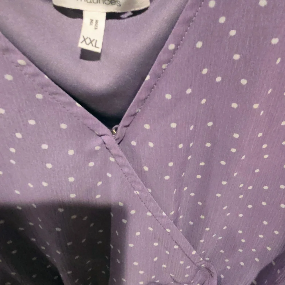 Maurices Purple Polka Dot Women's Top - Picture 3 of 7